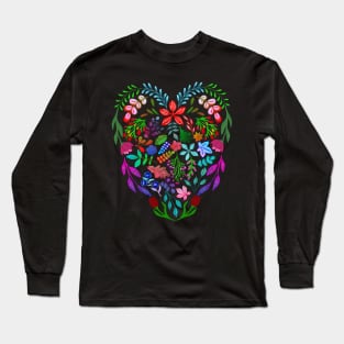 PRETTY COLORFUL FLORALS HEART Long Sleeve T-Shirt